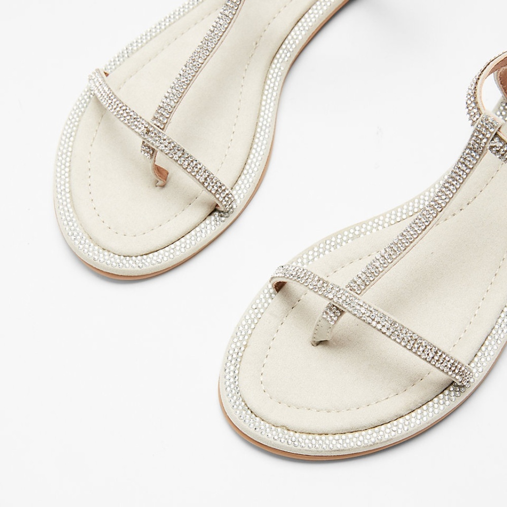 EXPRESS - Embellished Soft T-Strap Sandals